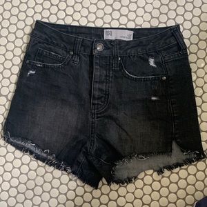 Black jean shorts